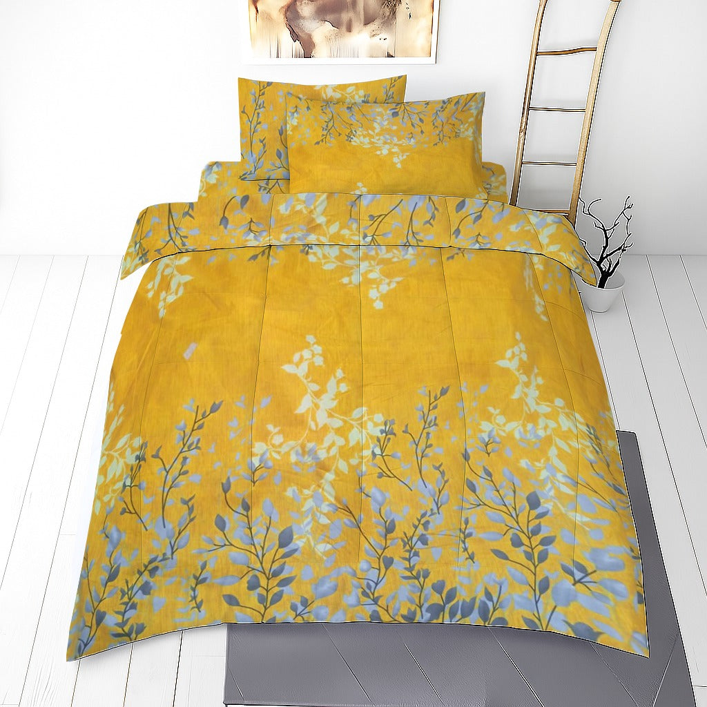 Yellow Tulip- 3pcs Single Quilt Cover Set (Without Filling)