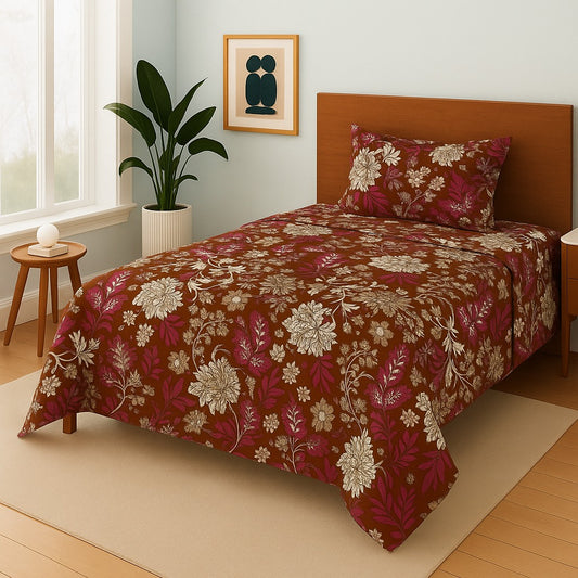 FOREST LEAVES- Single Bedsheet Set
