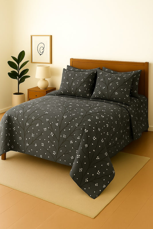 TEHNI- Bedsheet With 4 Pillow Covers
