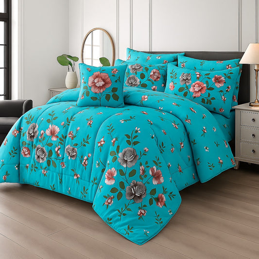FEROZI- 7pcs PREMIUM Summer Comforter Set (Light Filling)