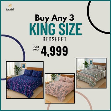 BUY ANY 3 KING BEDSHEER IN 4999