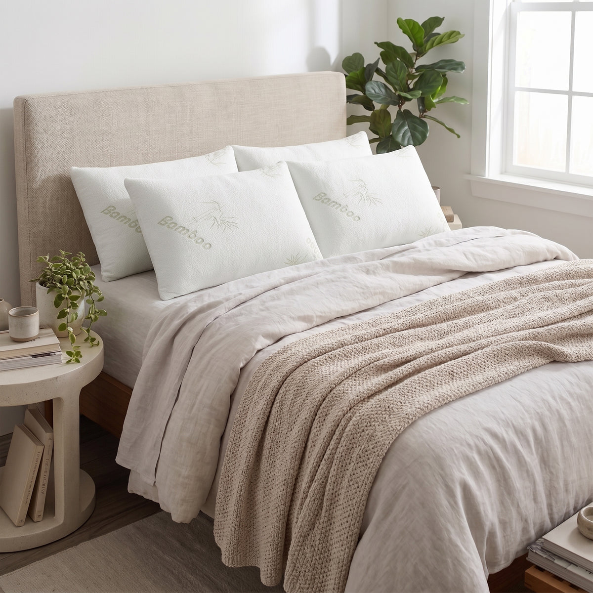 Premium Bamboo Pillow – Soft, Comfortable & Elegant Design