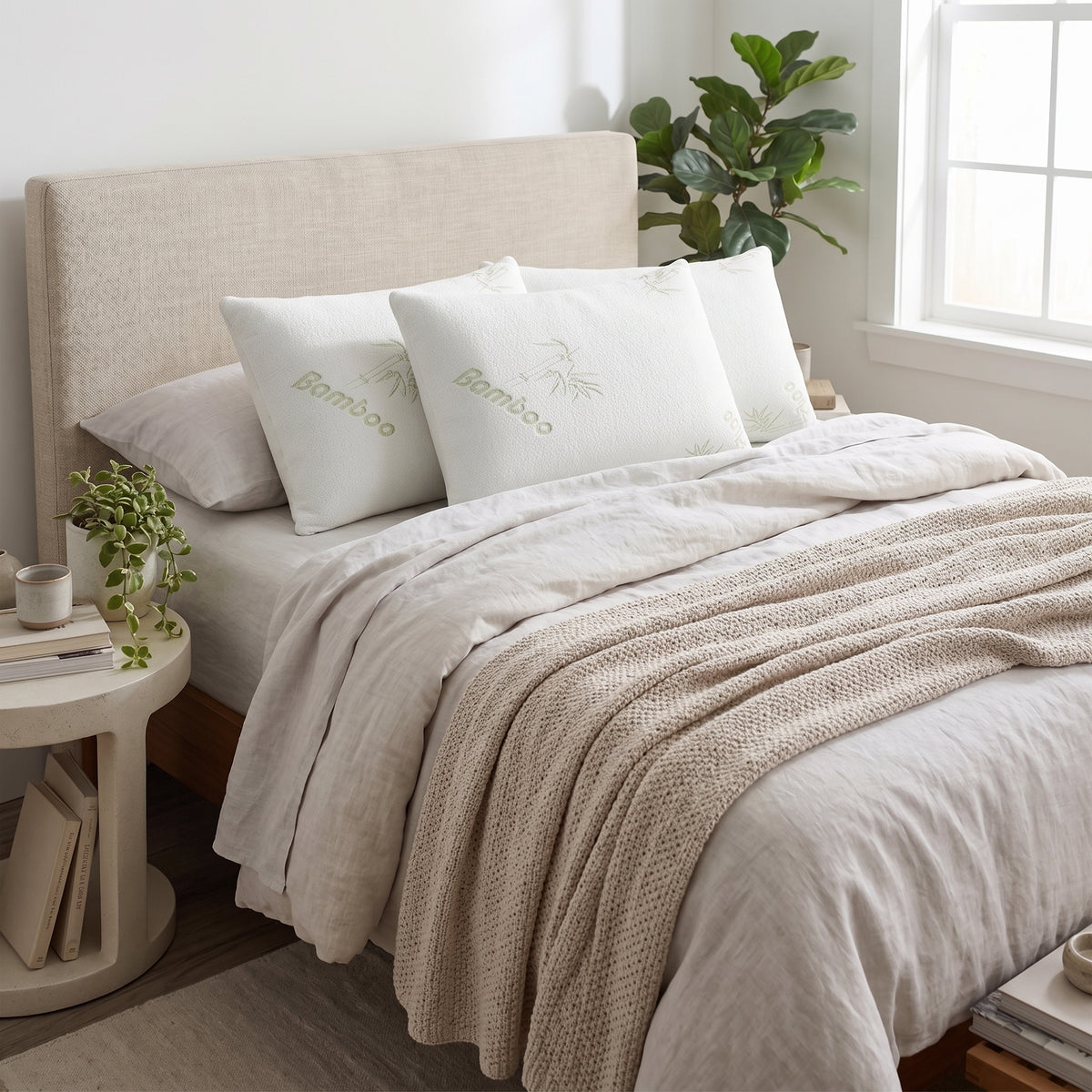Premium Bamboo Pillow – Soft, Comfortable & Elegant Design