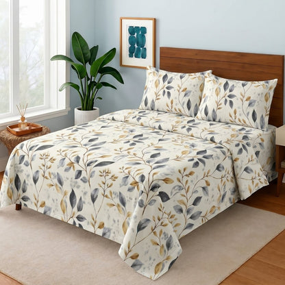 Autumn Whisper Brown Bedspread - 6 Pcs - Zaraish.com