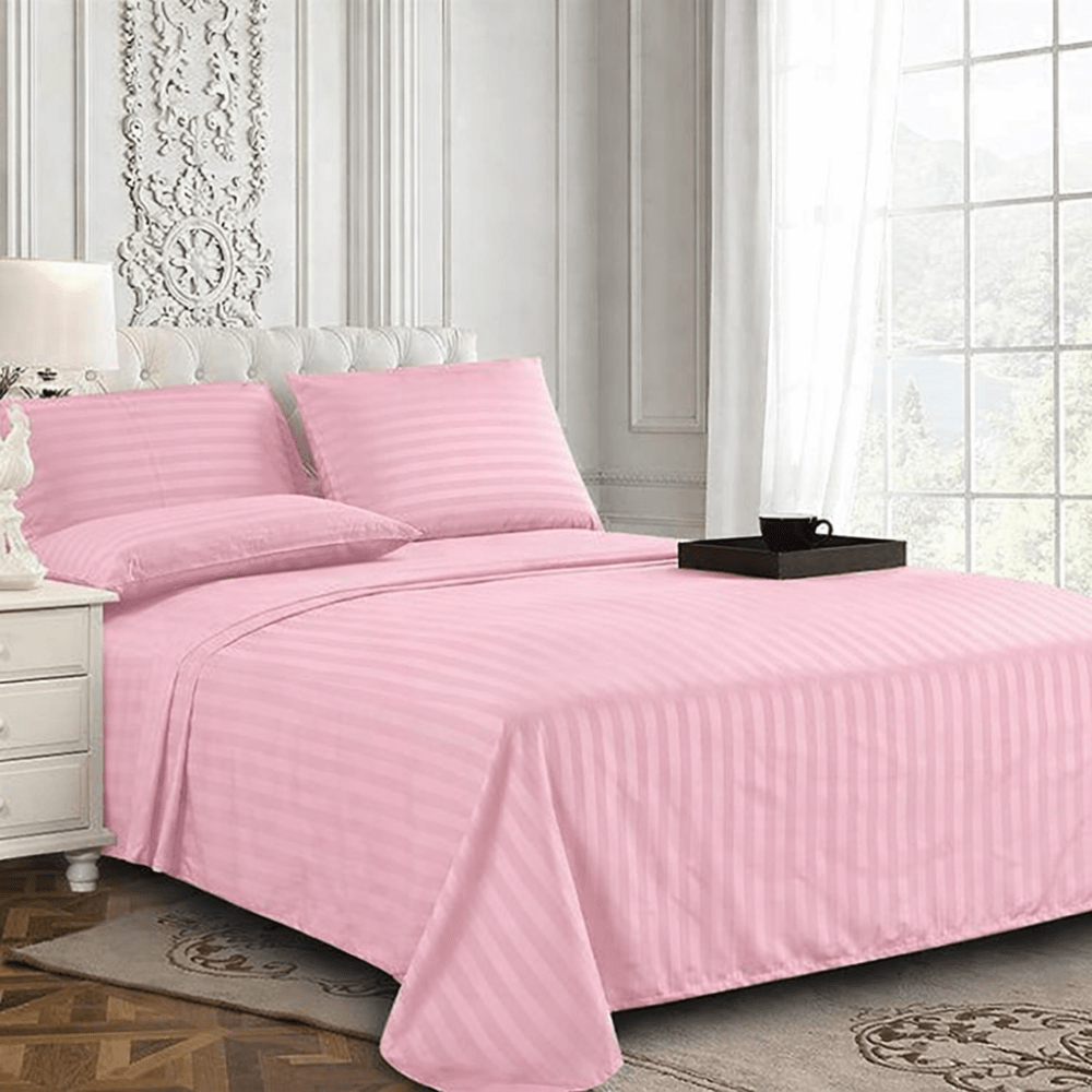 BABY PINK STRIPE - Bedsheet Set - Zaraish.com