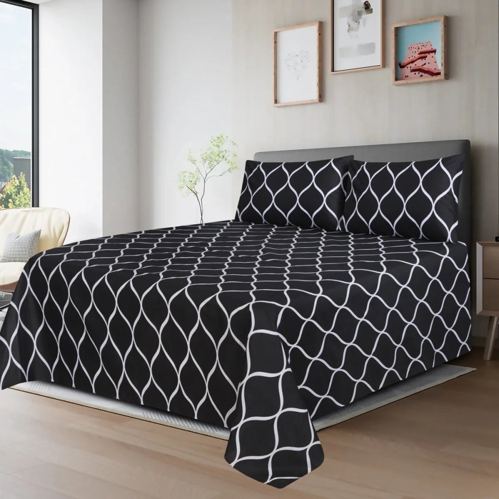 Black Check - 6pcs Duvet Cover Set (Without Filling) - Zaraish.com