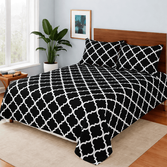Black Check - Bedsheet Set - Zaraish.com