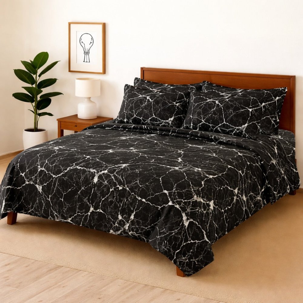 Black Electric - Bedsheet With 4 Pillow Covers - Zaraish.com