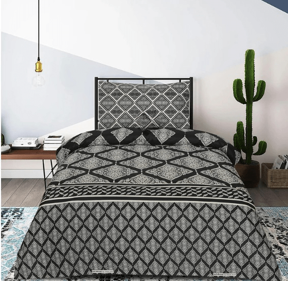 Black Leaves - Single Bedsheet Set - Zaraish.com