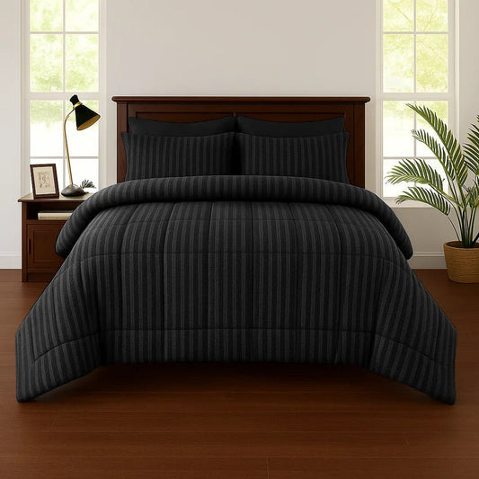 BLACK STRIPE - 6pcs Duvet Cover Set (Without Filling) - Zaraish.com