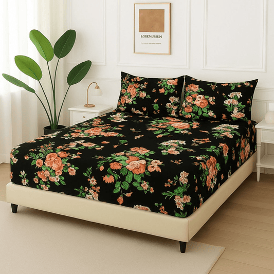 Black Tulip - Fitted Bedsheet Set - Zaraish.com