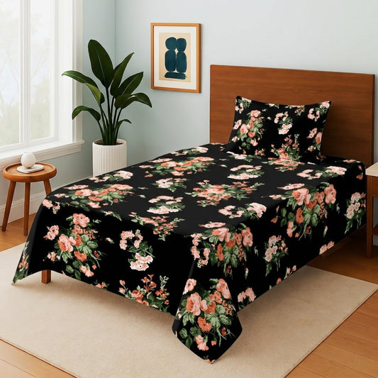 Black tulip - Single Bedsheet Set - Zaraish.com