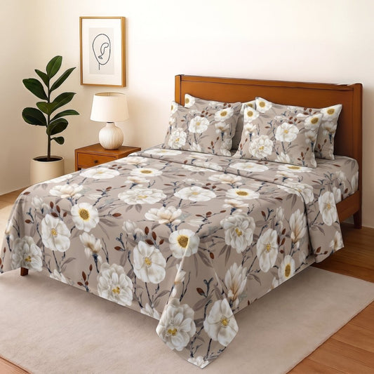 Bloom charm - Bedsheet With 4 Pillow Covers - Zaraish.com