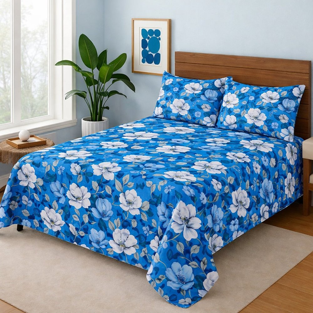 Blue Daisies - Bedsheet Set - Zaraish.com
