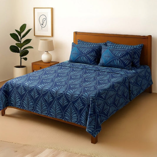 Blue Pan - Bedsheet With 4 Pillow Covers - Zaraish.com