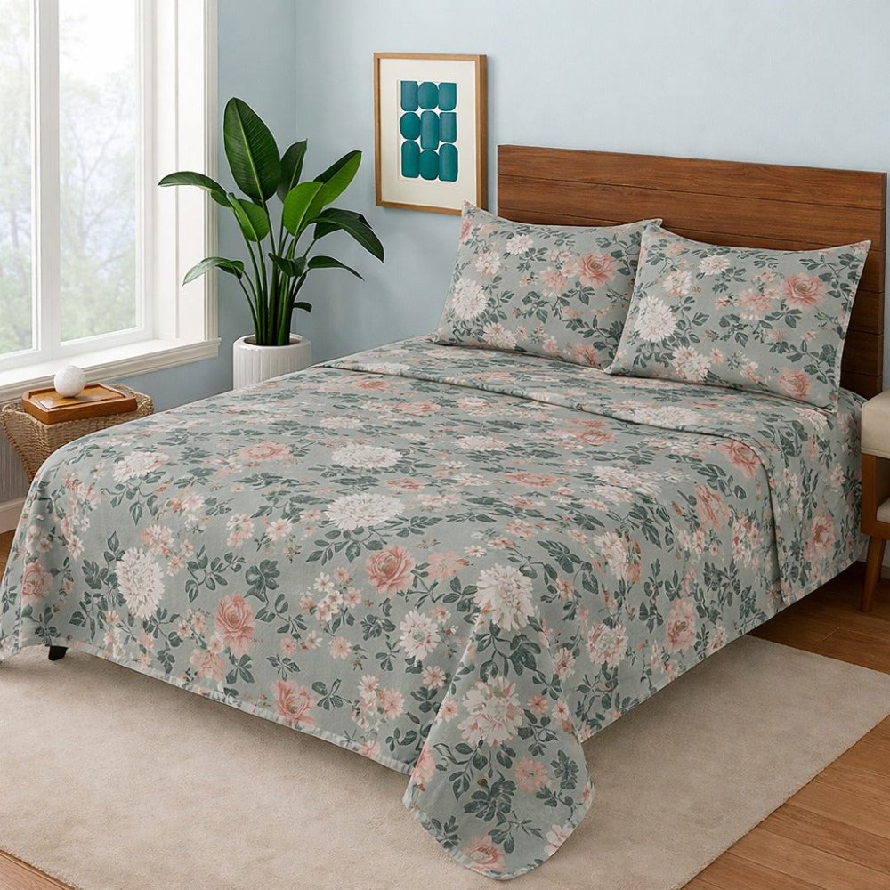 Blue Puya - Bedsheet Set - Zaraish.com