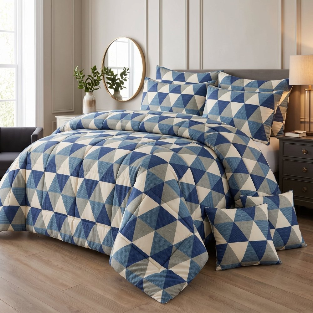 Blue Tukri -8 pcs WINTER RAZAI Set (HEAVY FILLING) - Zaraish.com