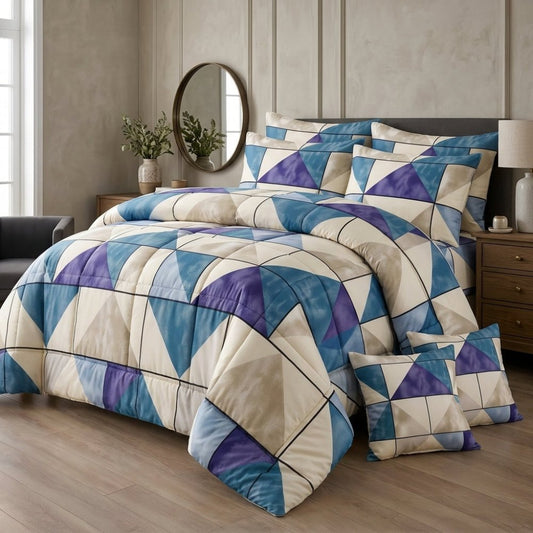 BLUE TUKRI -8 pcs WINTER RAZAI Set (HEAVY FILLING) - Zaraish.com