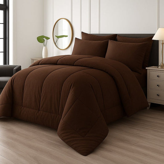 Brown Plain - WINTER RAZAI Set (HEAVY FILLING) - Zaraish.com