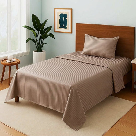 Brown Stripe - Single Bedsheet Set - Zaraish.com