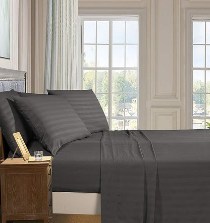 Charcoal Stripe - Bedsheet Set - Zaraish.com