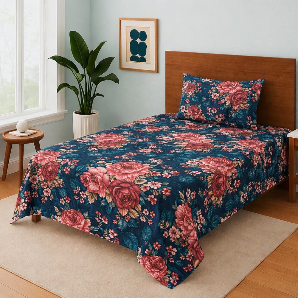 Coral Flower - Single Bedsheet Set - Zaraish.com