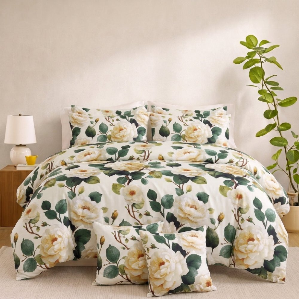 Cream Elegance - 8pcs Quilt Cover Set (Without Filling) - Zaraish.com