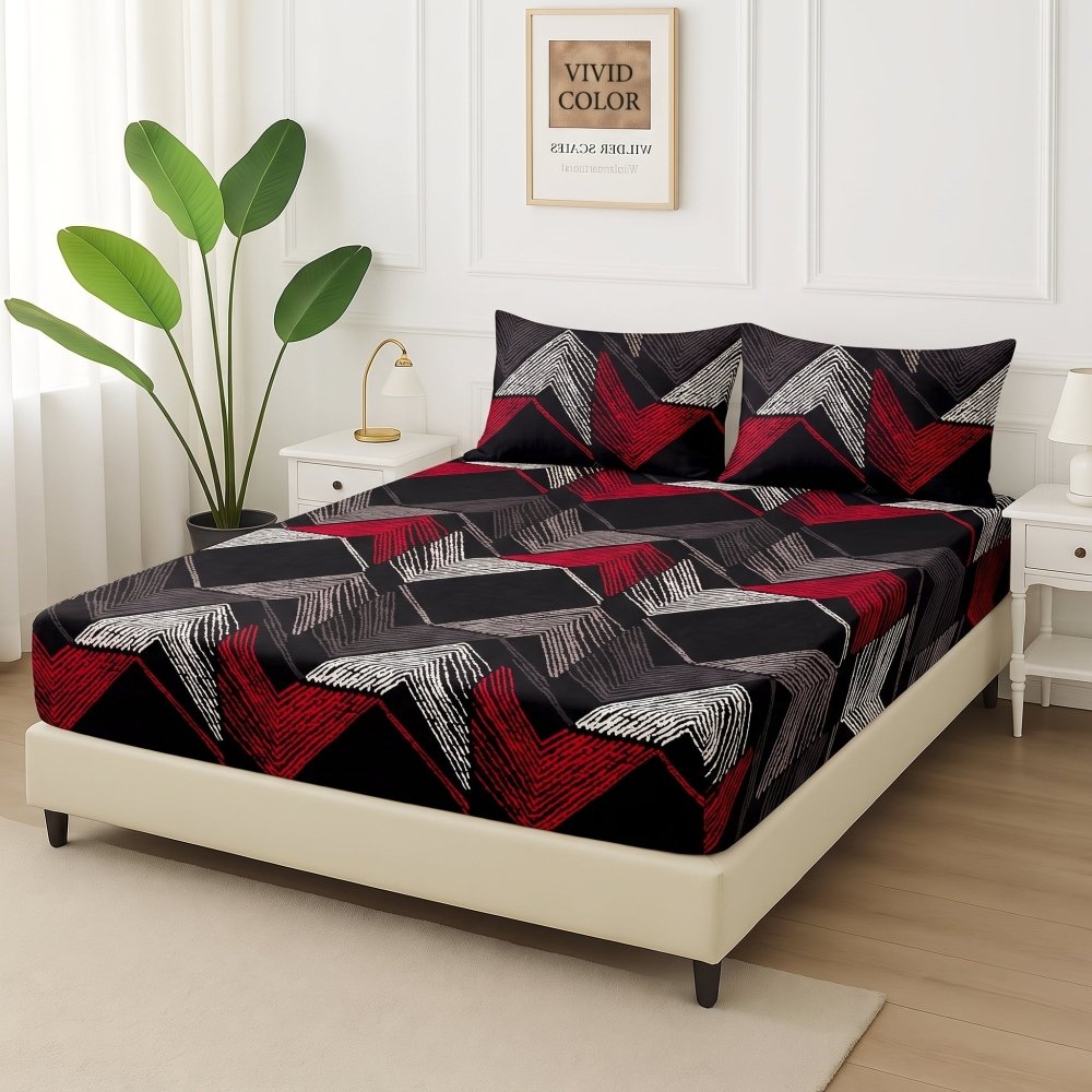 Crimson - Fitted Bedsheet Set - Zaraish.com