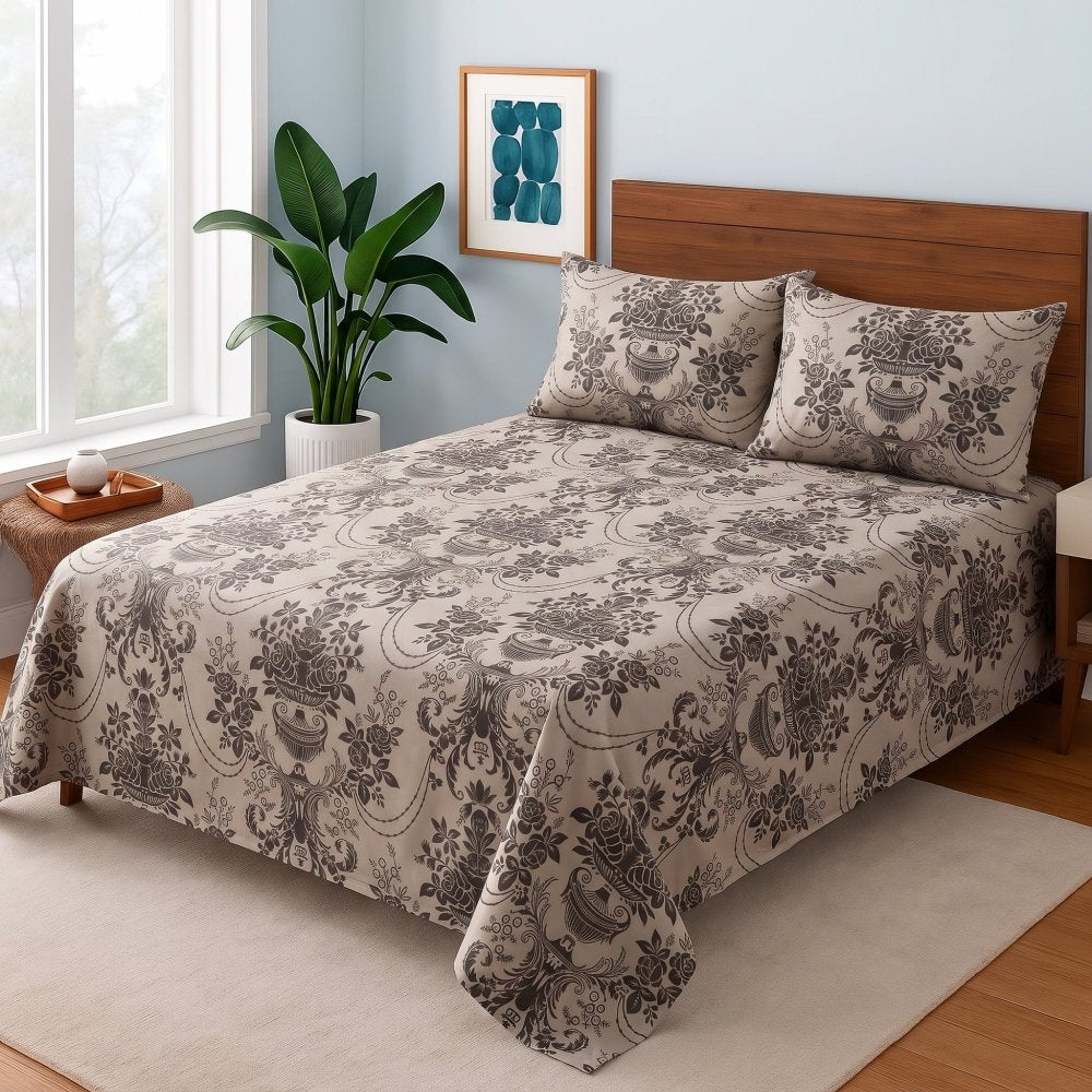 Earthy Damask - Bedsheet Set - Zaraish.com