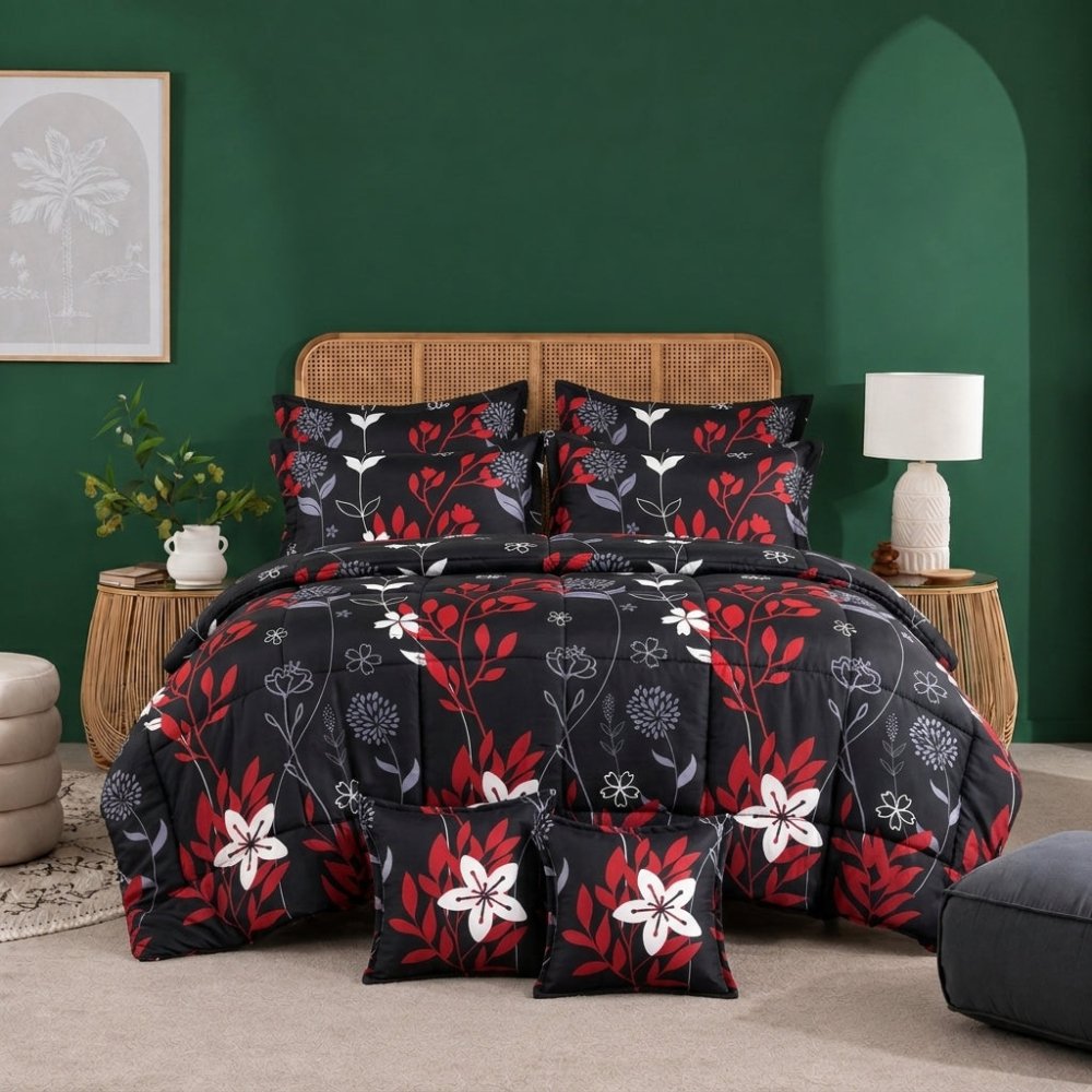 Ember Blossom - 8pcs Premium Comforter Set - Zaraish.com