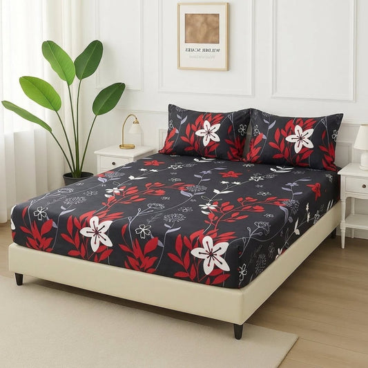 Ember Blossom - Fitted Bedsheet Set - Zaraish.com