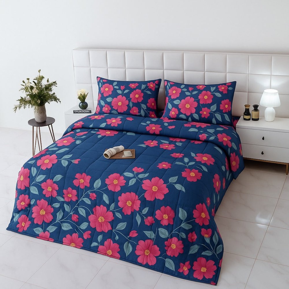 Flowery - 6pcs Quilt Cover Set (Without Filling) - Zaraish.com