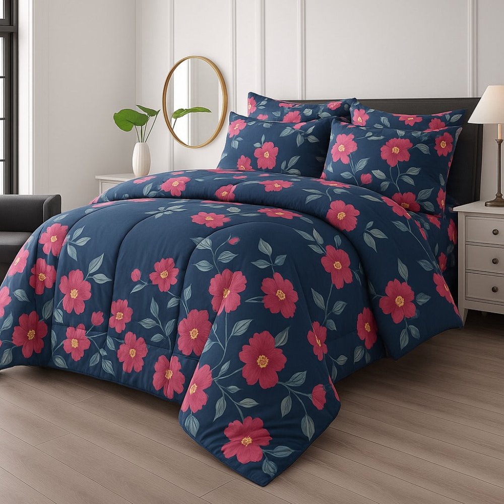 Flowery - 6pcs Quilt Cover Set (Without Filling) - Zaraish.com