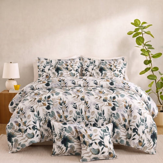 Forest Fern Meadow - 8pcs Quilt Cover Set (Without Filling) - Zaraish.com