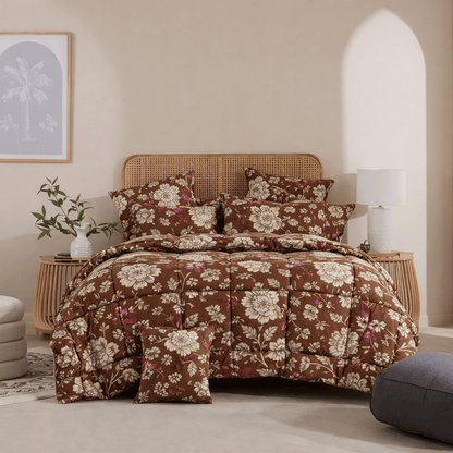 FOREST LEAVES - 7pcs PREMIUM Summer Comforter Set (Light Filling) - Zaraish.com