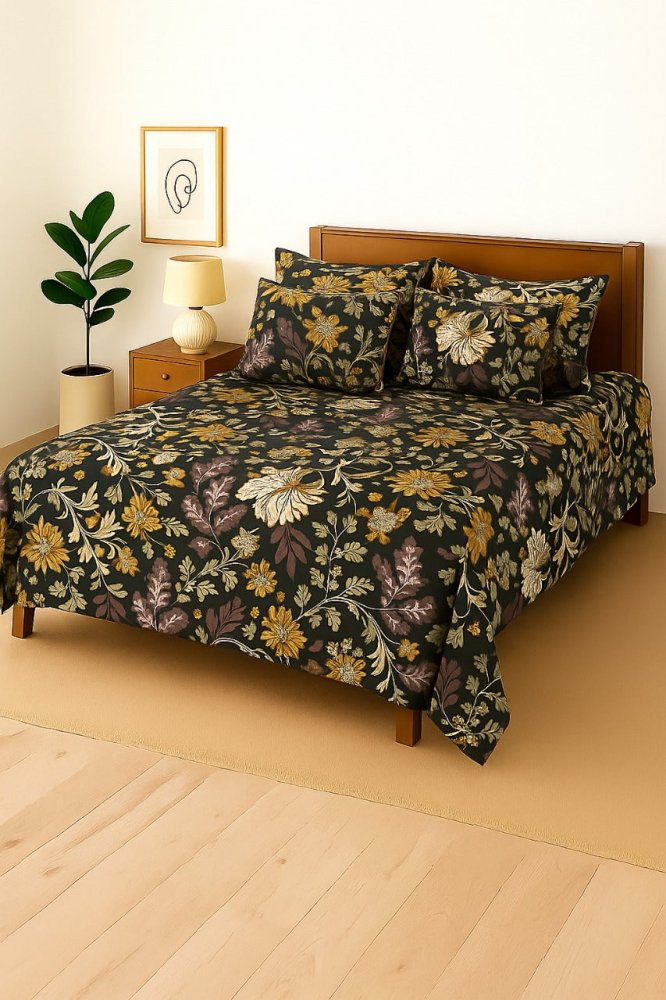 FOREST PATTA - Bedsheet With 4 Pillow Covers - Zaraish.com