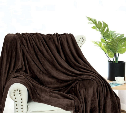 Furr Fleece - Double Bed Thermal AC Blanket (Dark Brown) - Zaraish.com