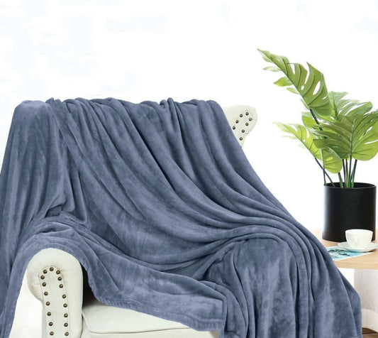 Furr Fleece - Double Bed Thermal AC Blanket (Grey) - Zaraish.com