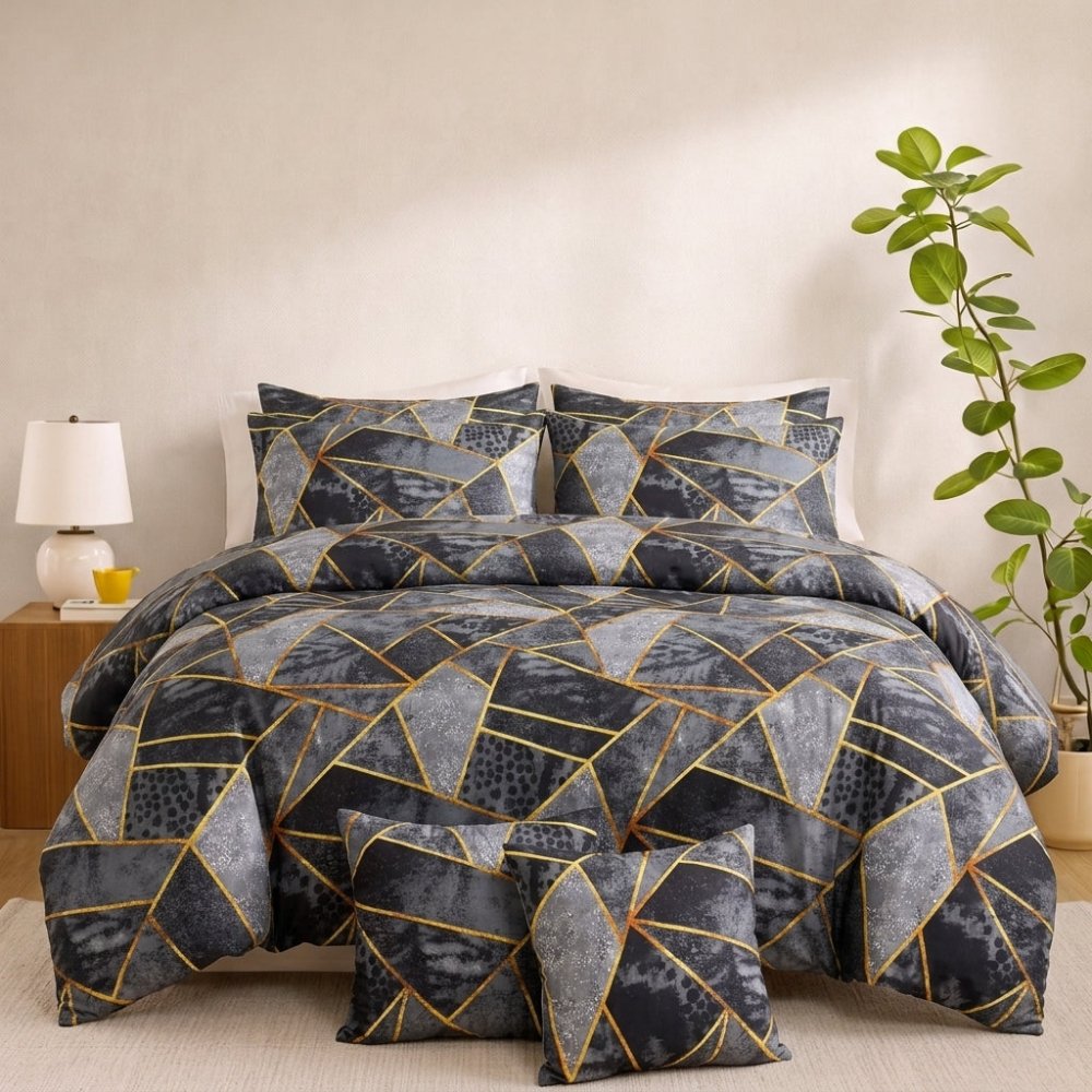 Gilded Mosaic - 8pcs Quilt Cover Set (Without Filling) - Zaraish.com