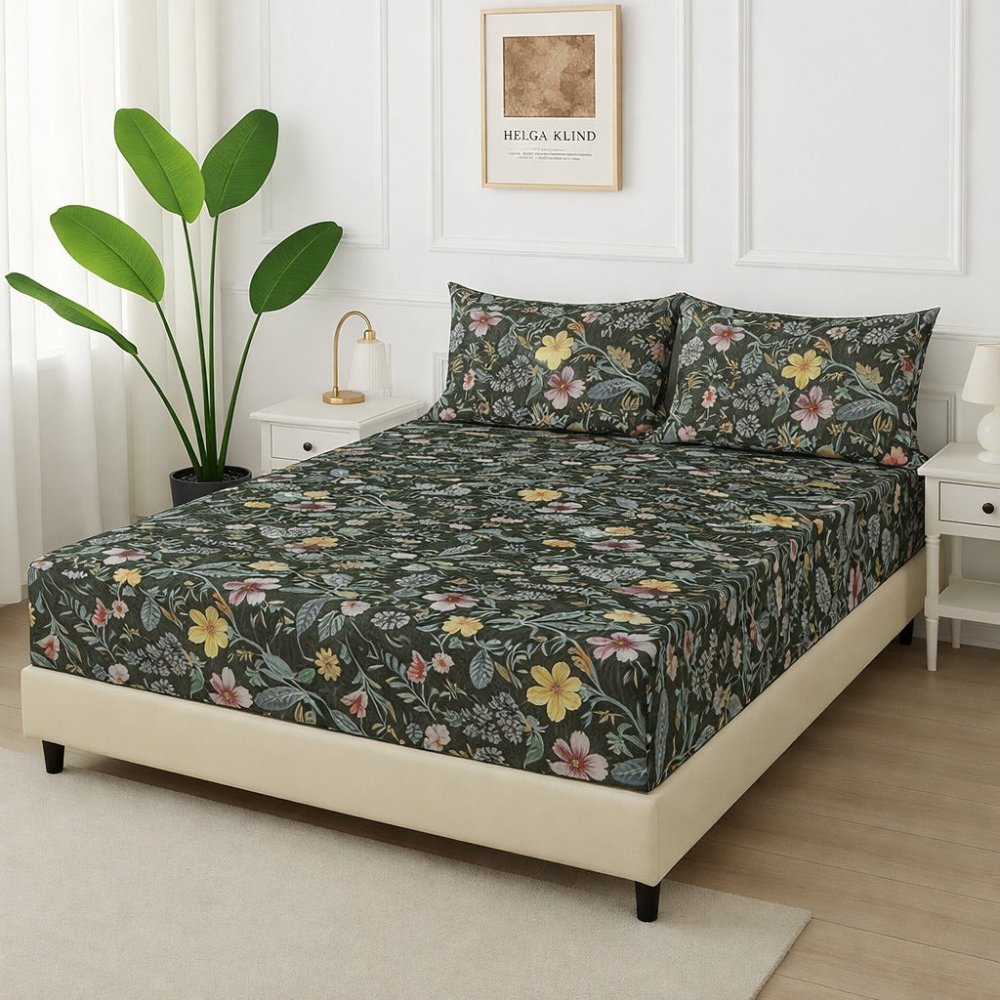 Green Forest - Fitted Bedsheet Set - Zaraish.com