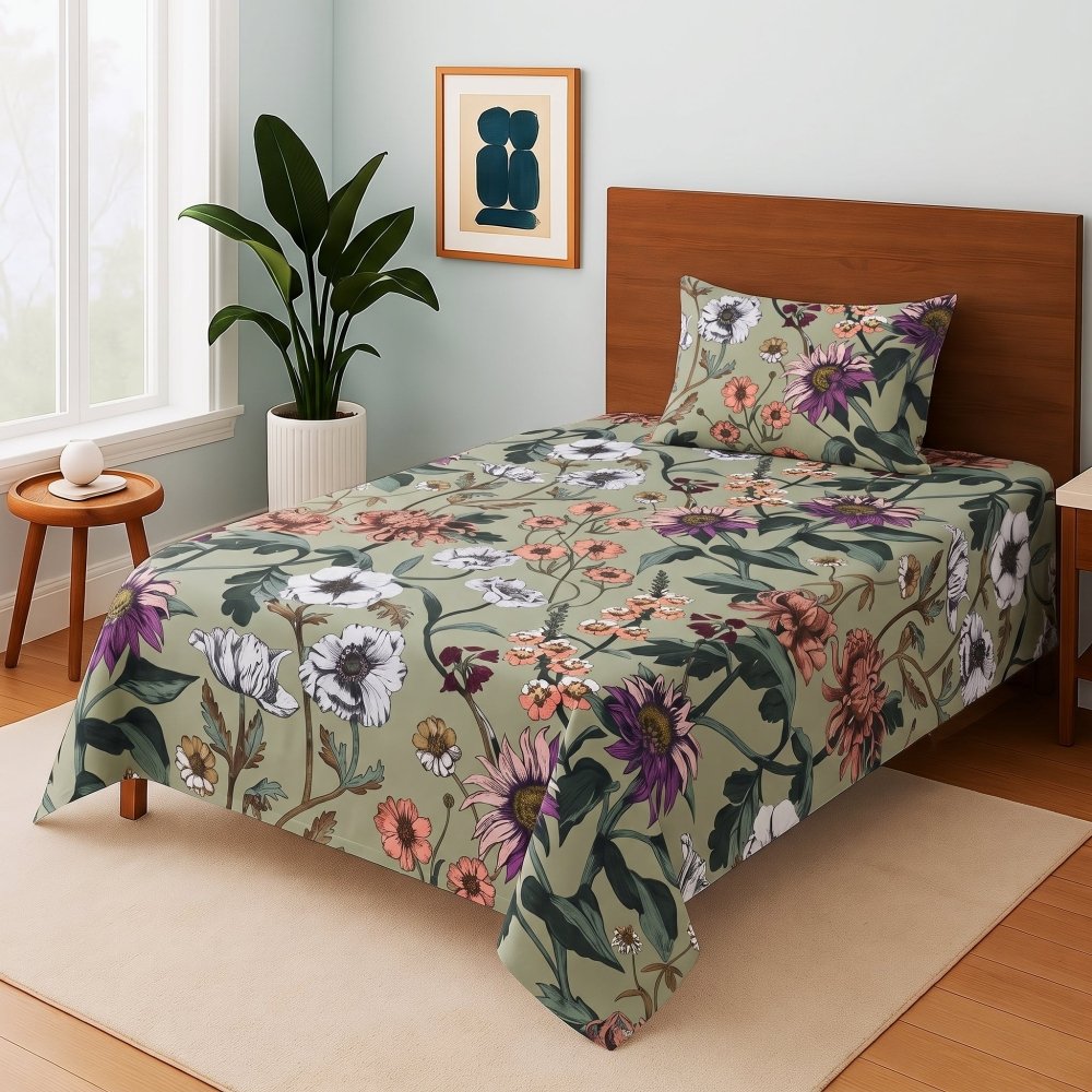 Green Forest - Single Bedsheet Set - Zaraish.com