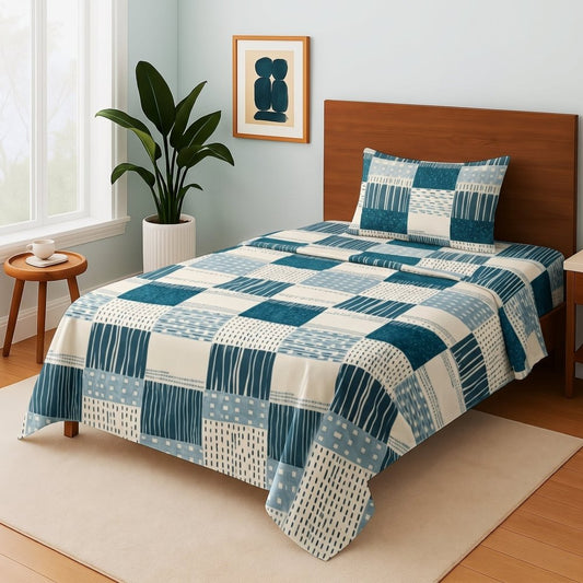 Green Square - Single Bedsheet Set - Zaraish.com