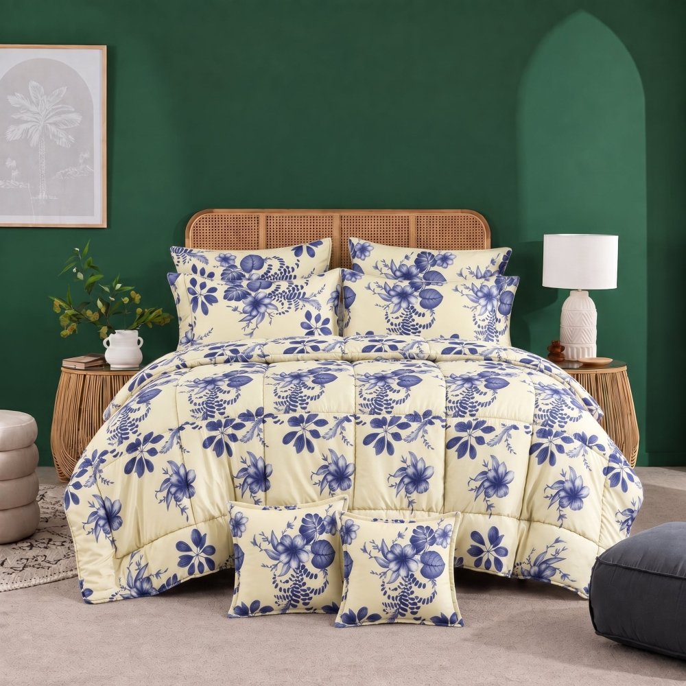 Indigo Frost - 8pcs Premium Comforter Set - Zaraish.com