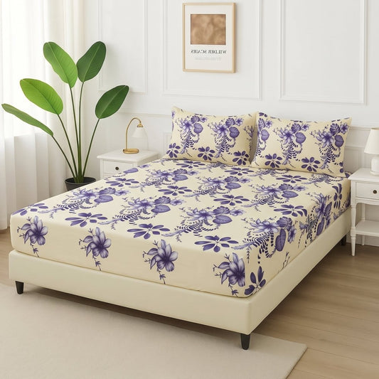 Indigo Frost - Fitted Bedsheet Set - Zaraish.com
