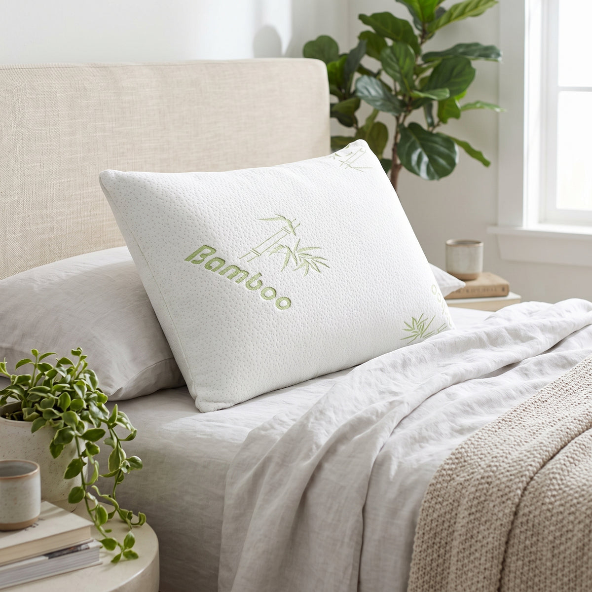 Premium Bamboo Pillow – Soft, Comfortable & Elegant Design