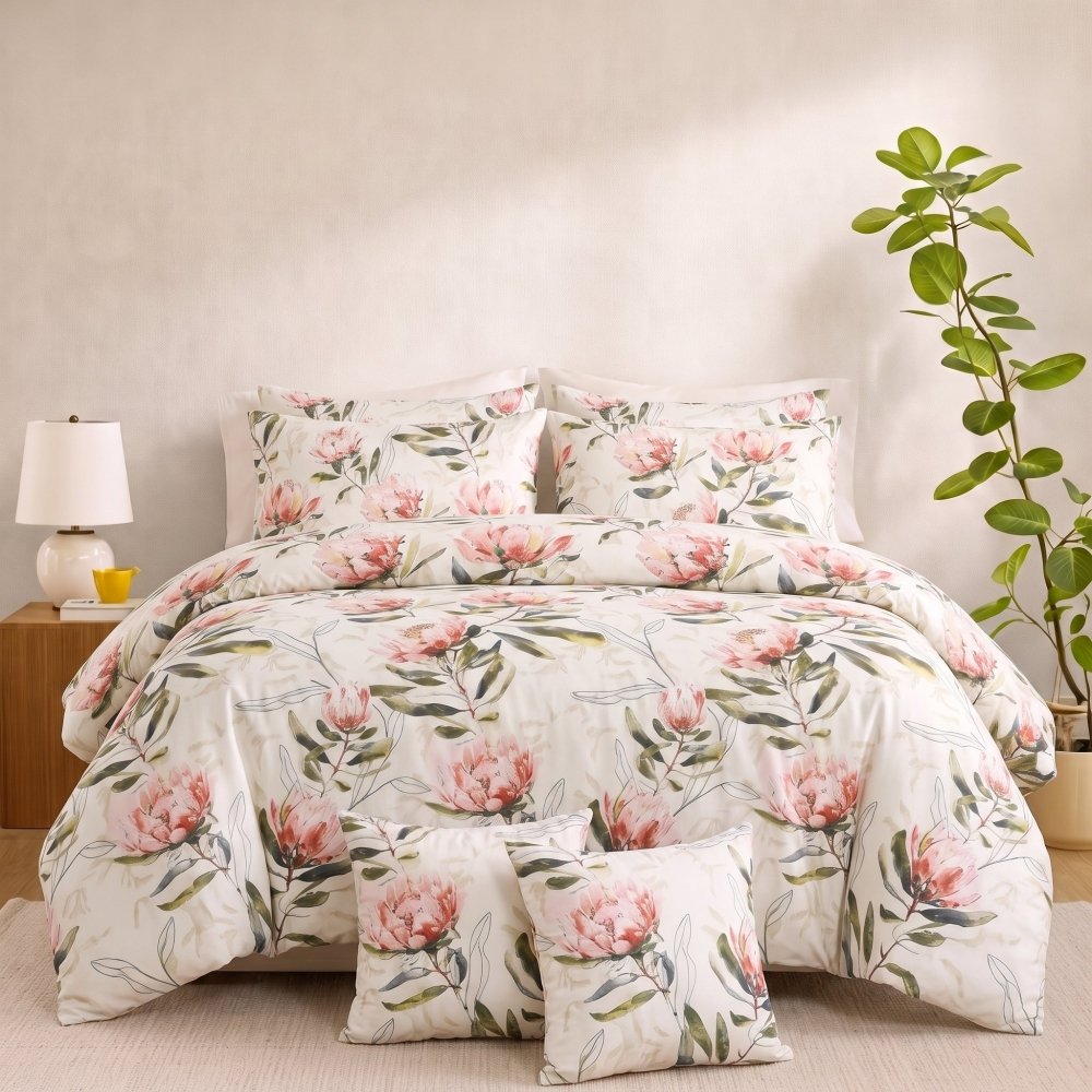 Ivory Botanical - 8pcs Quilt Cover Set (Without Filling) - Zaraish.com
