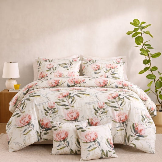 Ivory Botanical - 8pcs Quilt Cover Set (Without Filling) - Zaraish.com