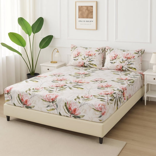 Ivory Botanical - Fitted Bedsheet Set(Copy) - Zaraish.com