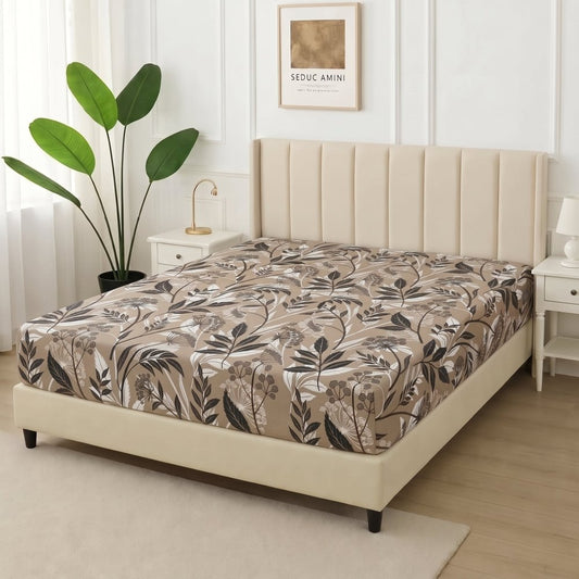 Latte Foliege - Only Fitted Sheet - Zaraish.com