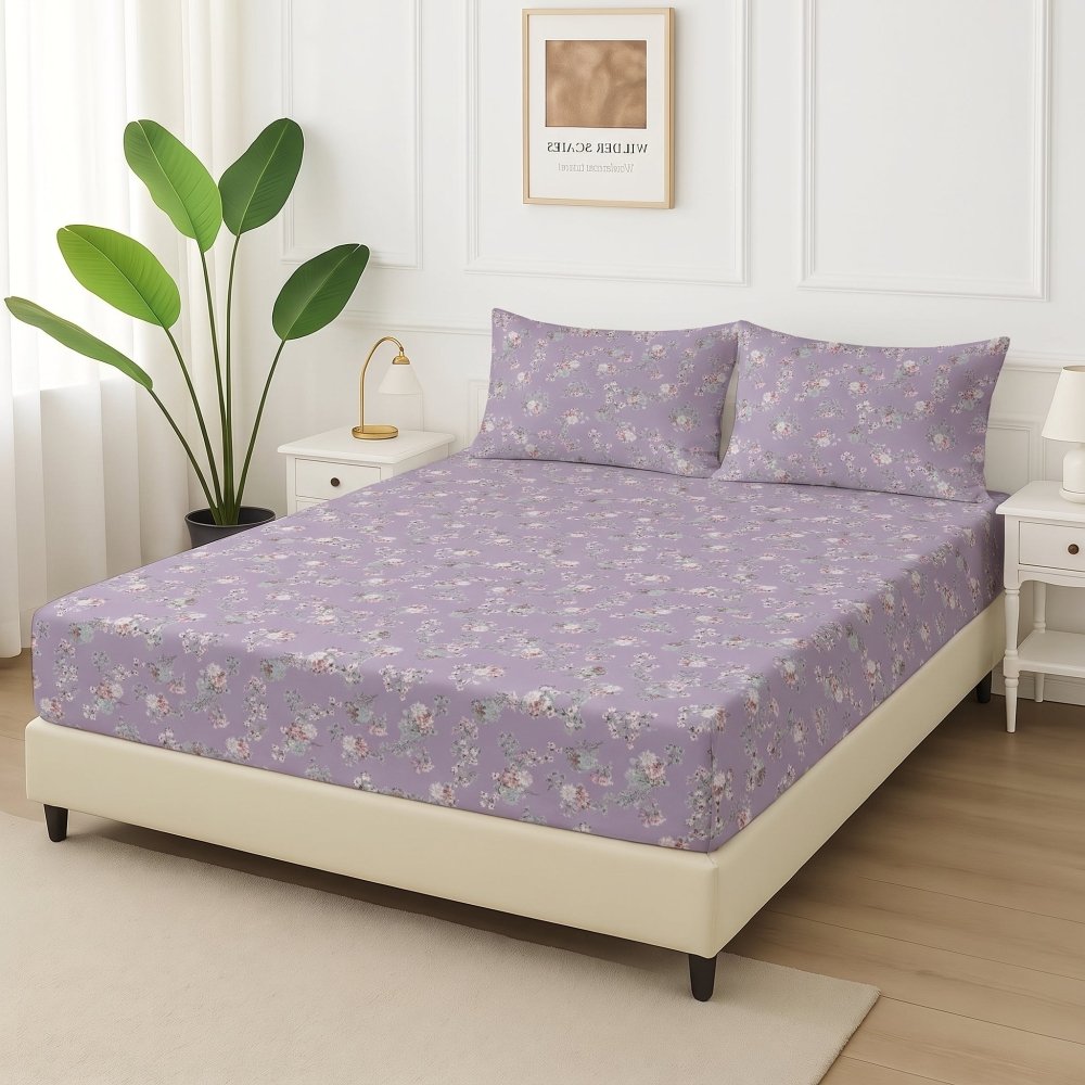 Lavender Mist Field - Fitted Bedsheet Set - Zaraish.com